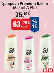 A PLUS ŞAMPUAN PREMİUM BAKIM 600 ML